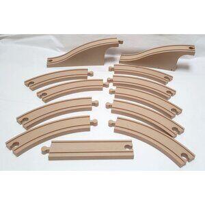 Vintage Lot of 12 Battat Tan Plastic Viaduct Bridge and Train Track